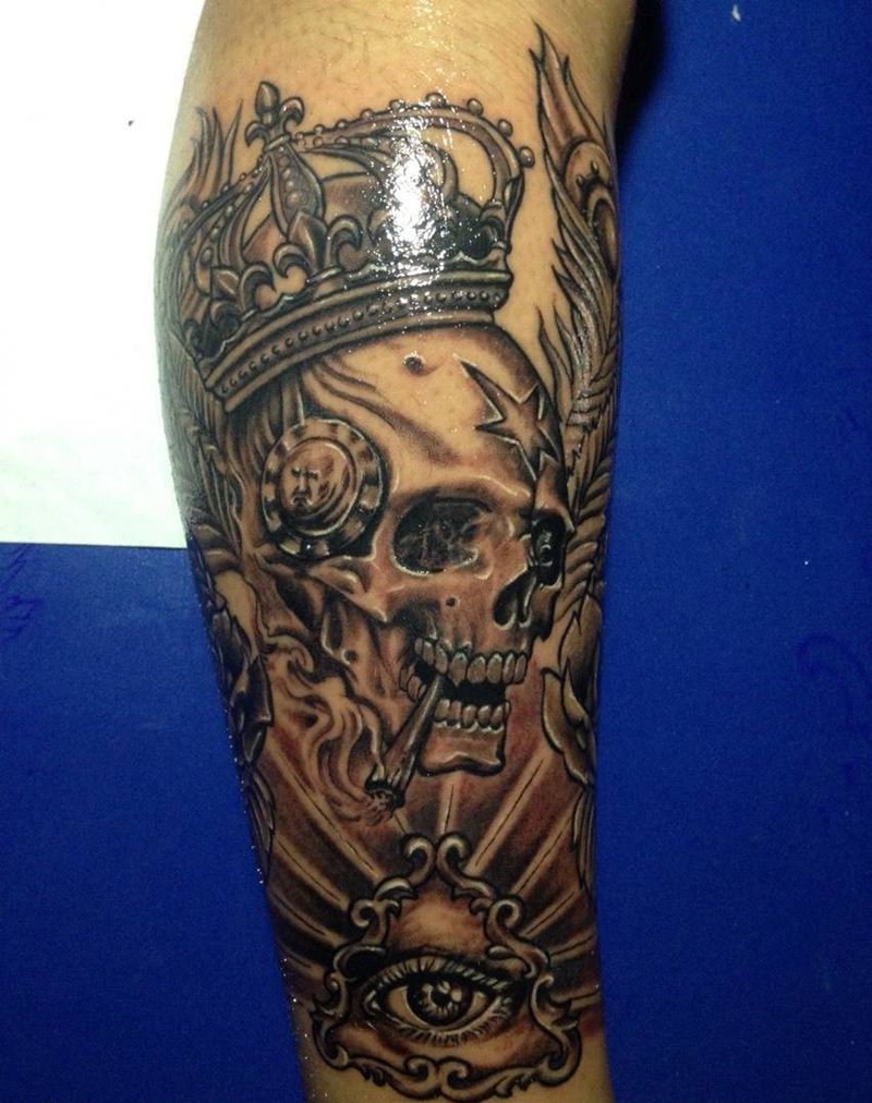 王官骷髅上帝之眼纹身图片