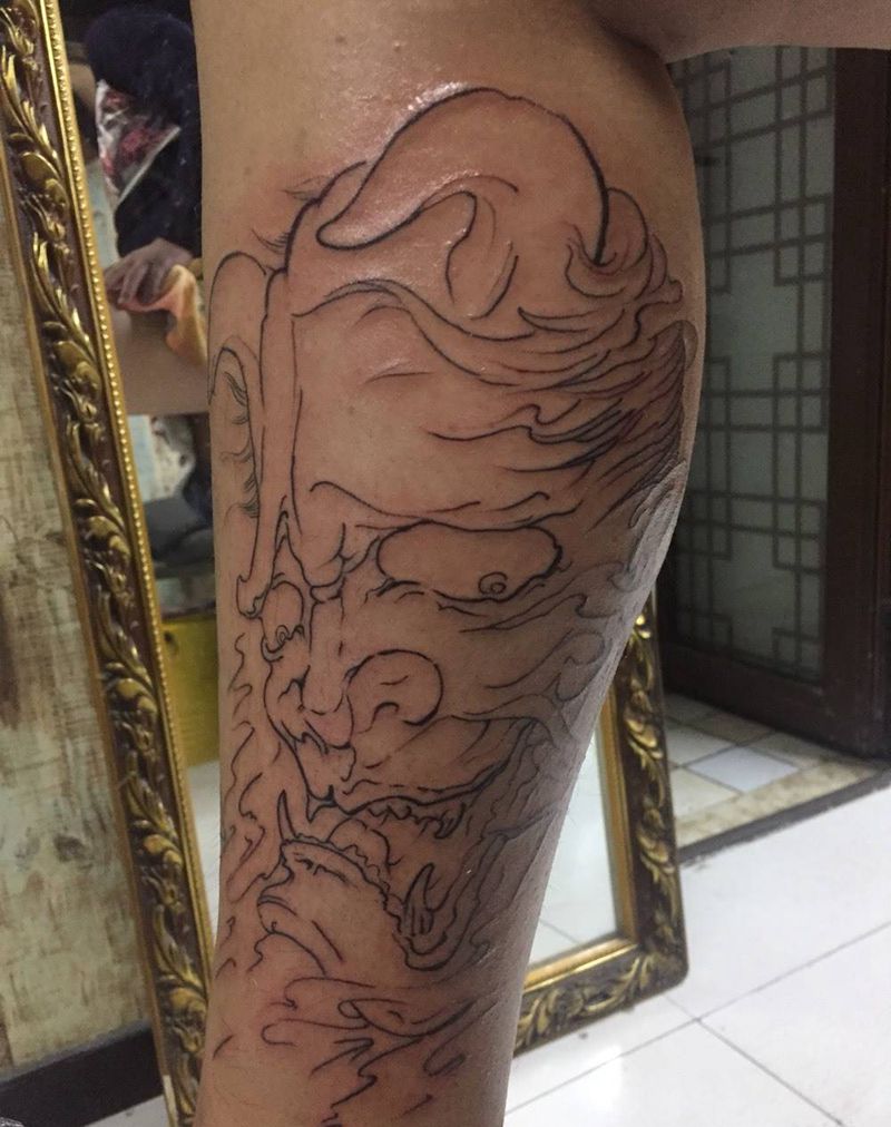 割线班诺纹身图片