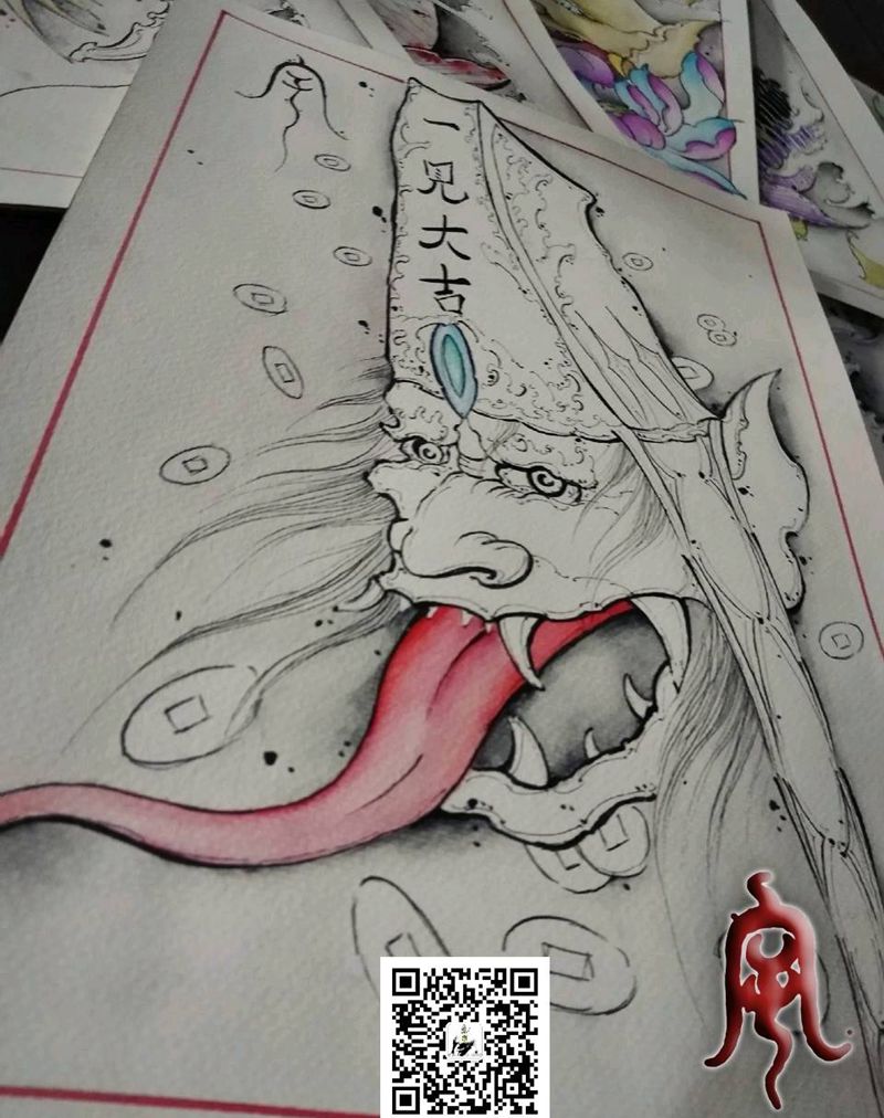 白无常纹身图片_原创宇刺青手稿纹身图案