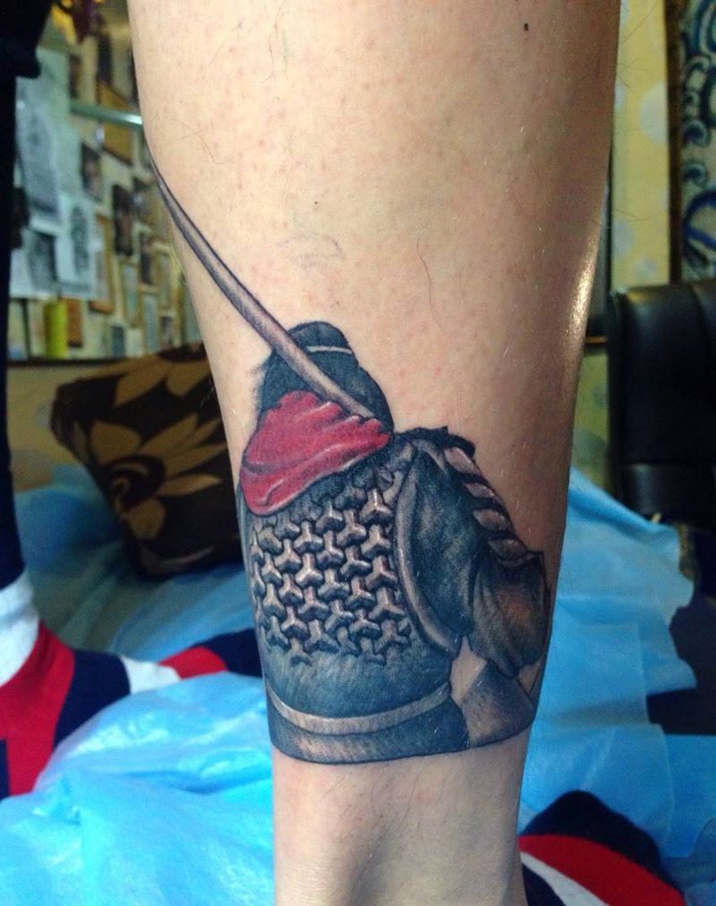 大话西游纹身图片_成品腿部写实纹身图案