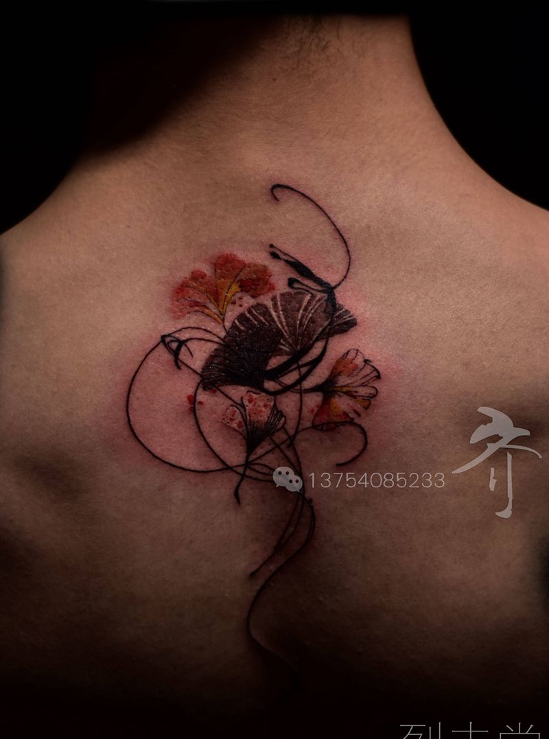 算个半个有趣的人[憨笑]纹身图片_颈部水彩纹身图案