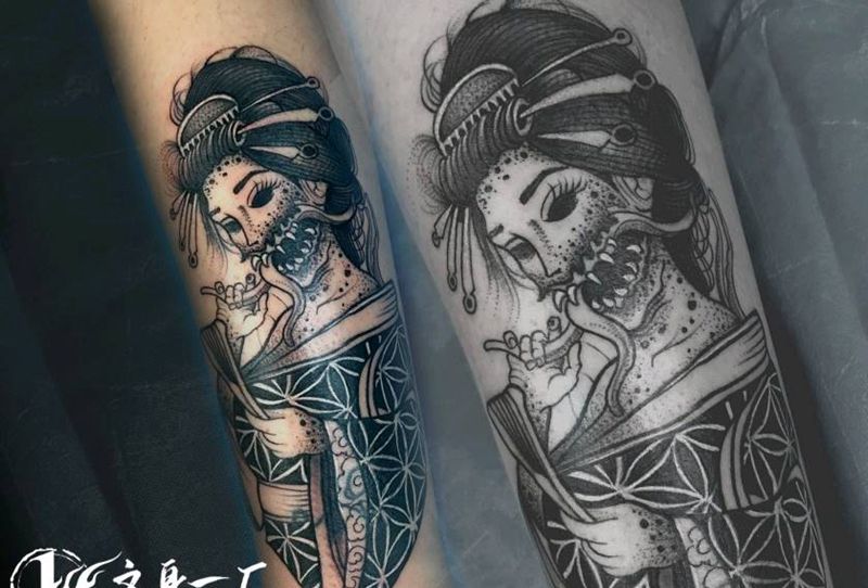 暗黑女纹身图片