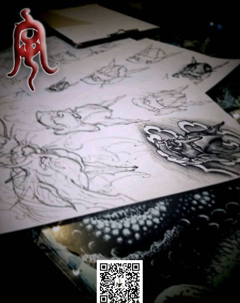 草稿纹身图片_原创宇刺青手稿纹身图案