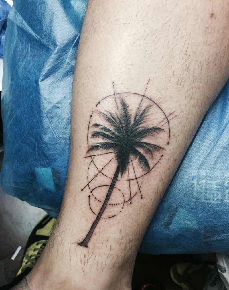 椰树纹身图片