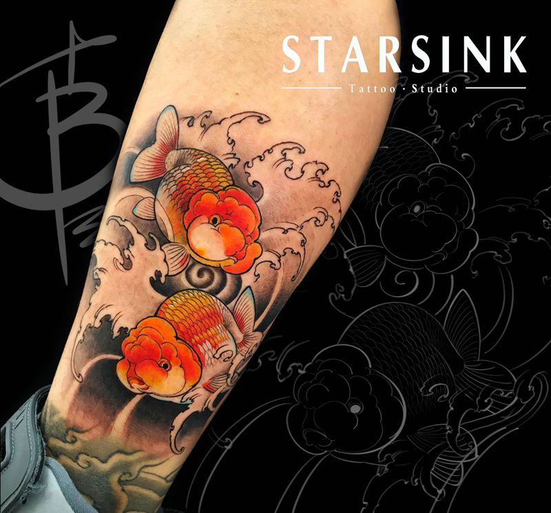 兰寿纹身图片_腿部新传统原创纹身图案