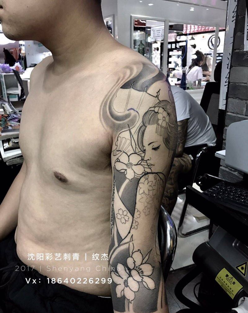 艺妓纹身图片