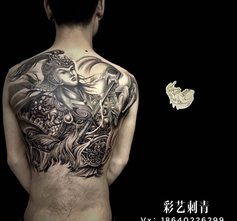 满背赵云，店长作品纹身图片