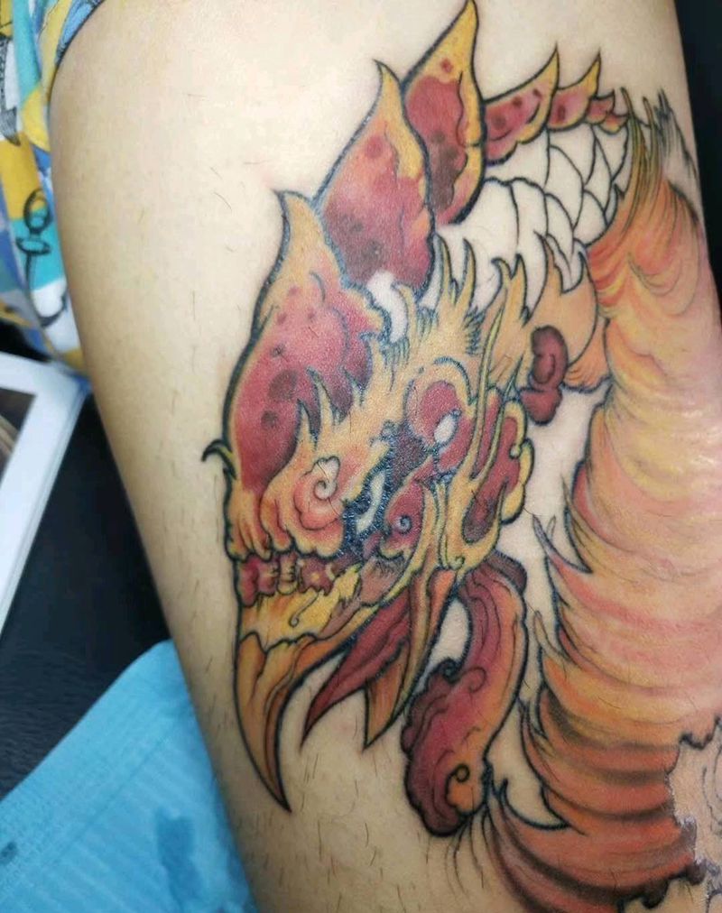 凤凰  未完成纹身图片