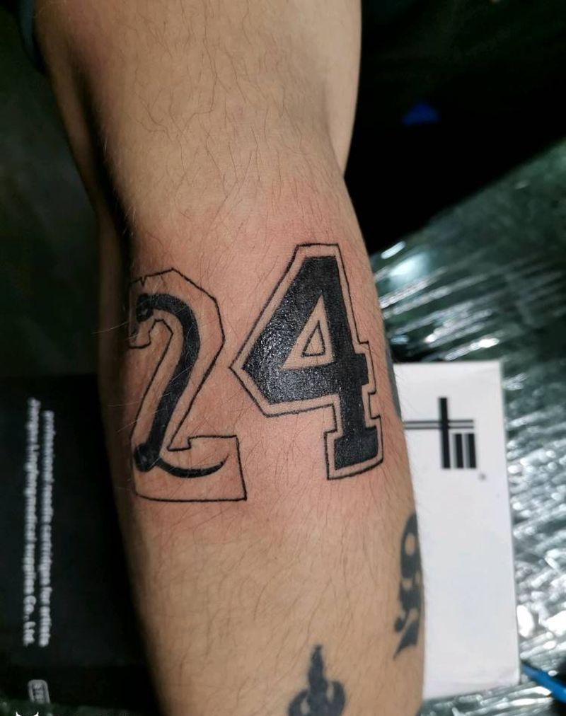 纪念科比纹身图片_手臂几何纹身图案