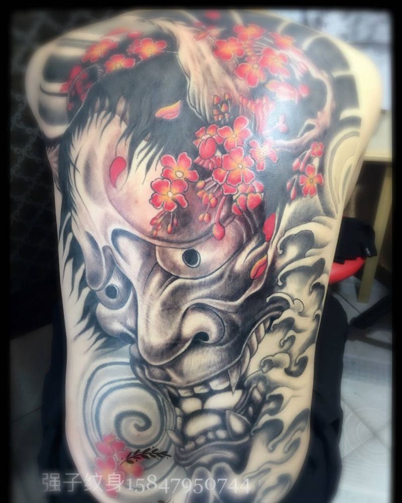 满背般若纹身图片