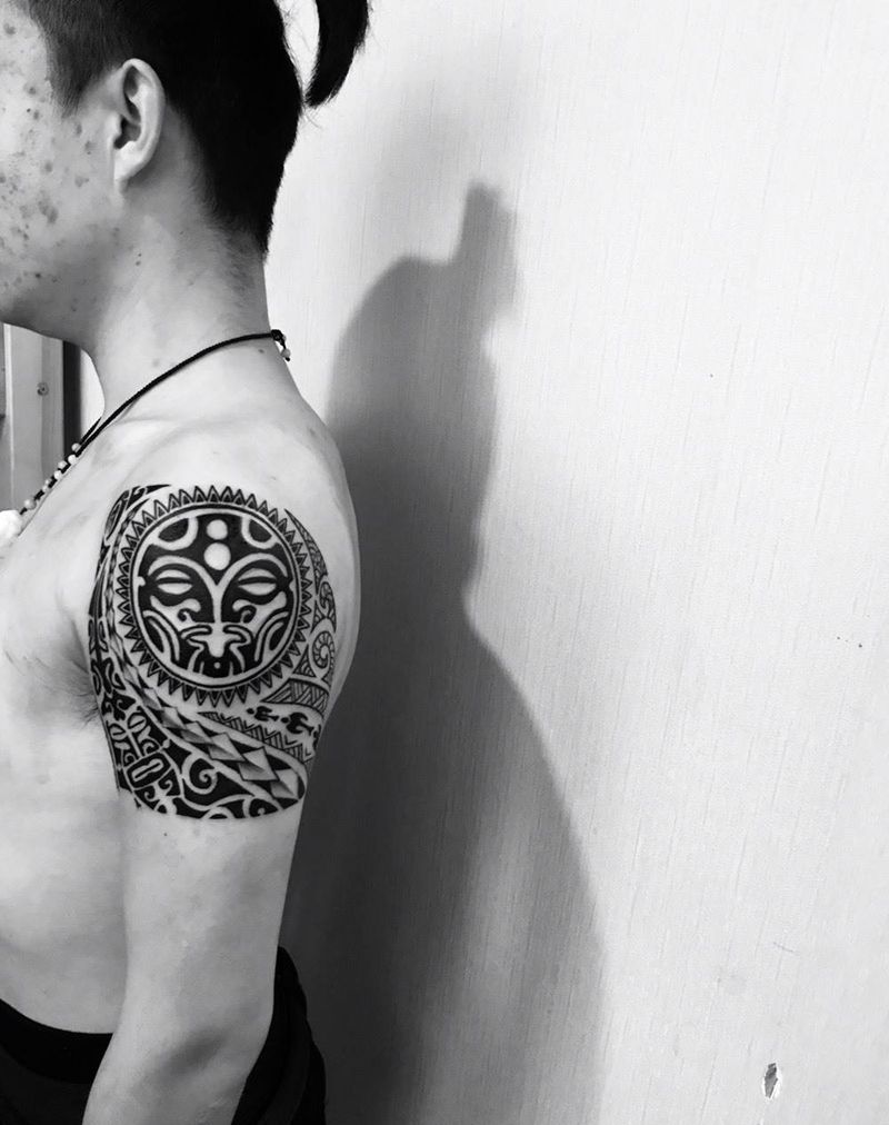 玛雅太阳神图腾纹身图片