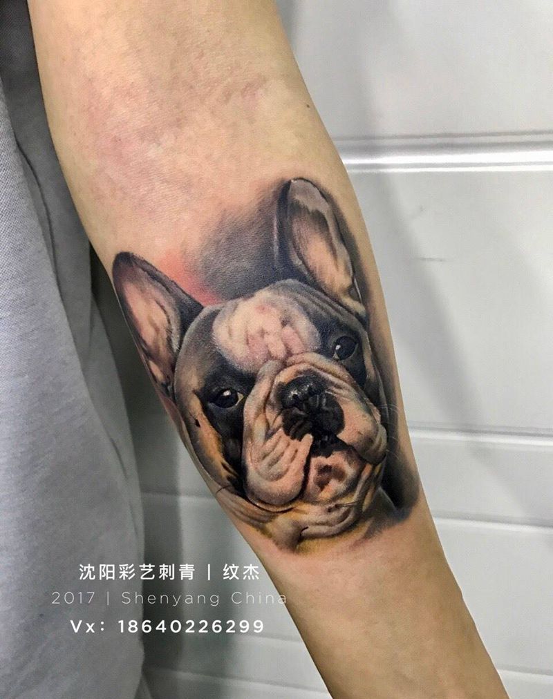 全彩写实牛牛纹身图片