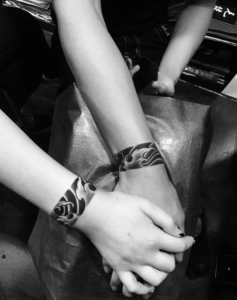 情侣手环...纹身图片