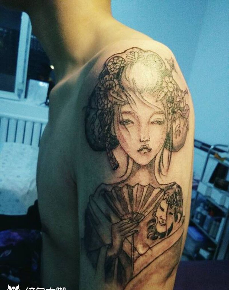 艺妓纹身图片