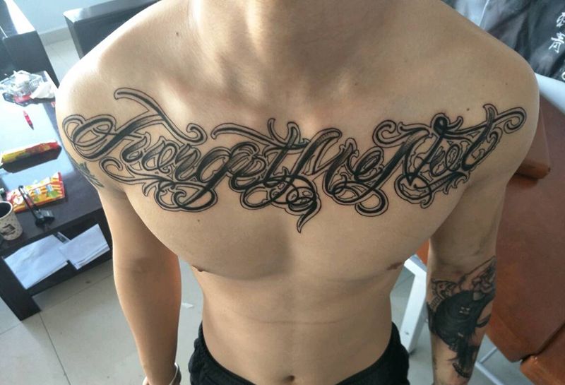 奇卡诺花胸纹身图片_胸部欧美传统原创成品纹身图案