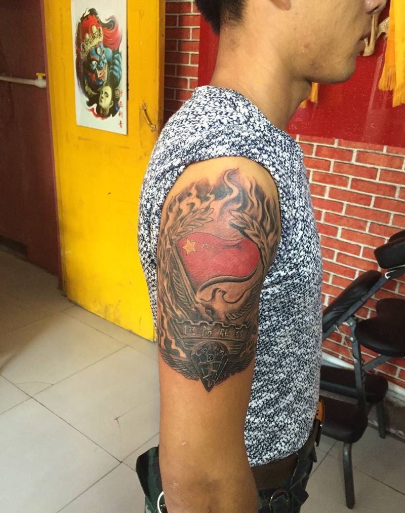 国防服役纹身图片