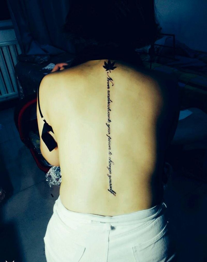 麻叶与生活态度纹身图片