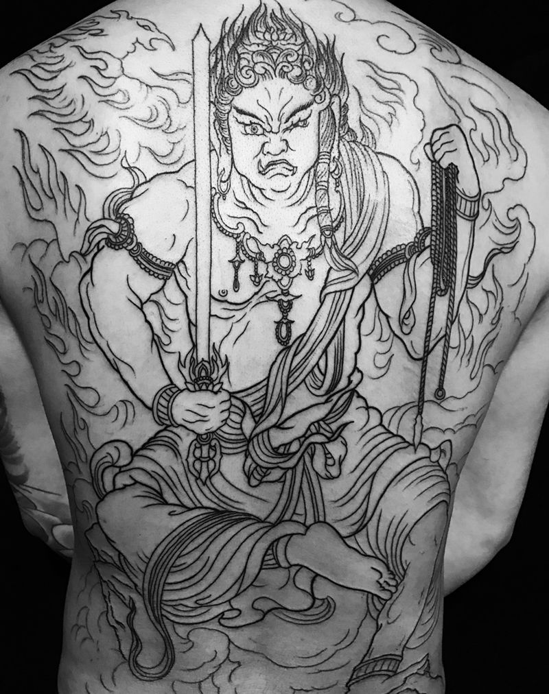 不动明王纹身图片