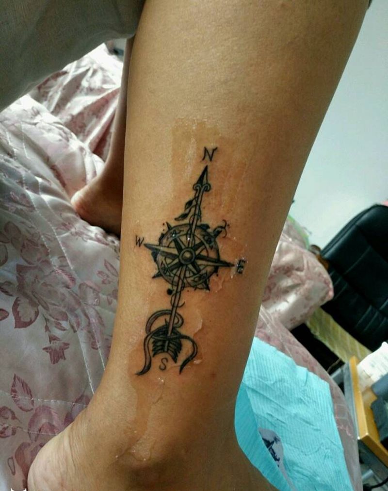 指南针纹身图片