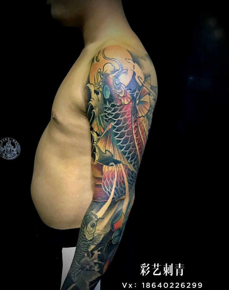 花臂修改衔接，店长作品纹身图片_手臂新传统纹身图案
