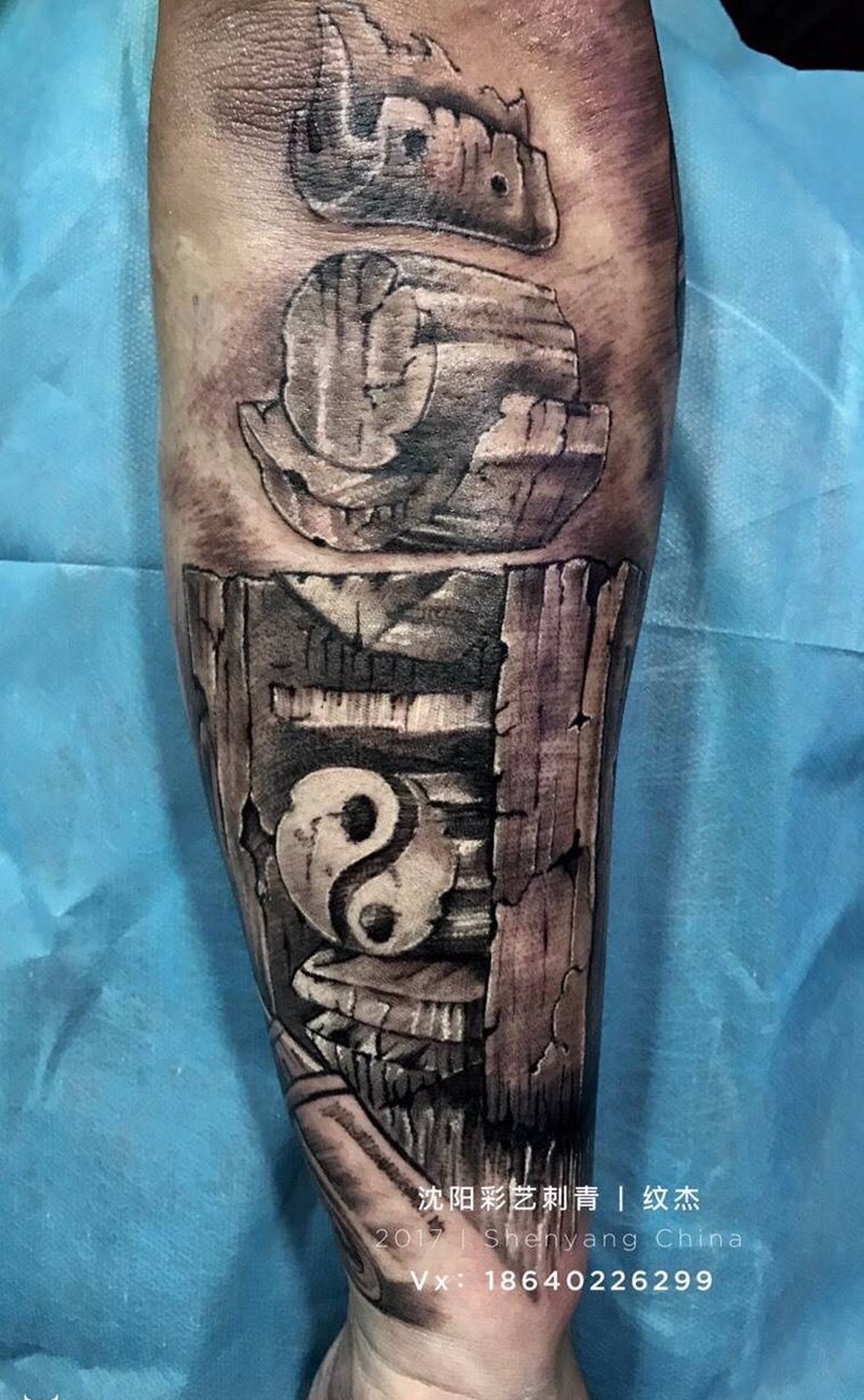 蒙古元素纹身图片