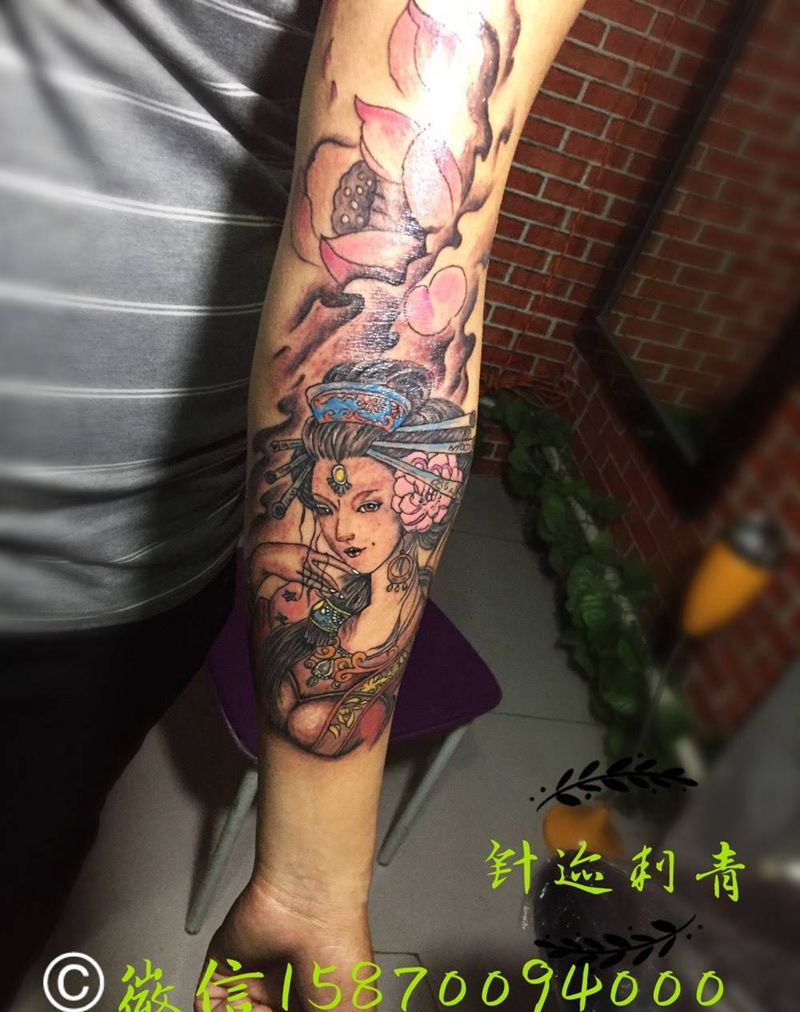 艺妓完成纹身图片