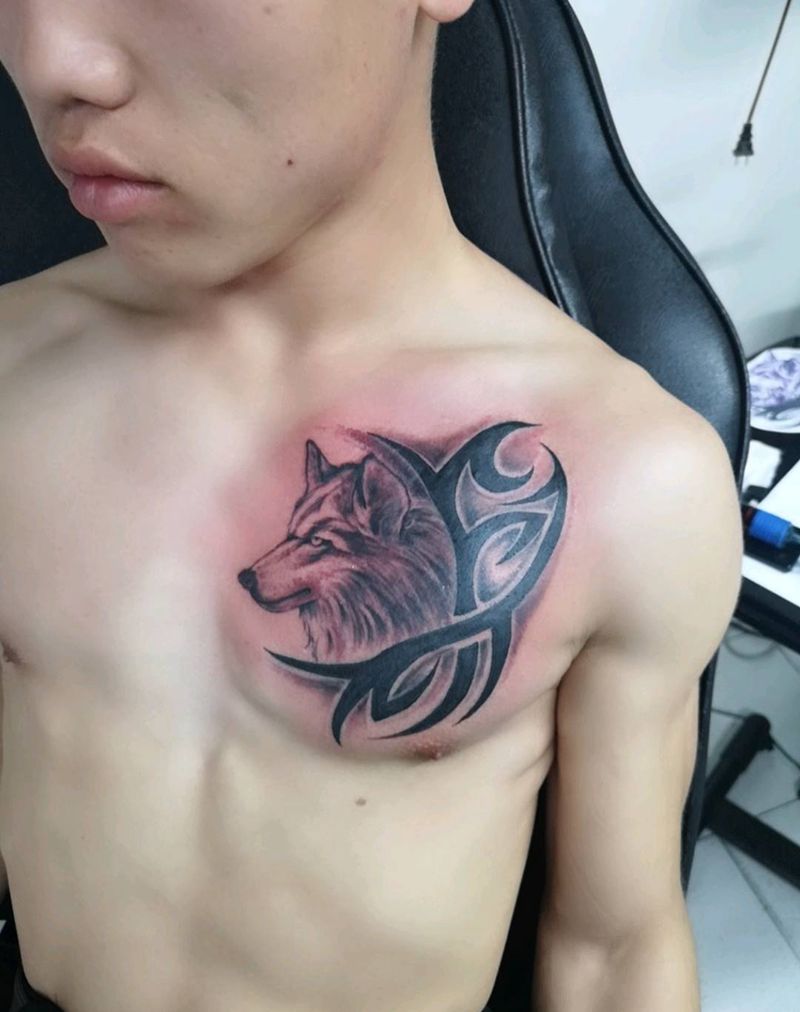 狼纹身图片