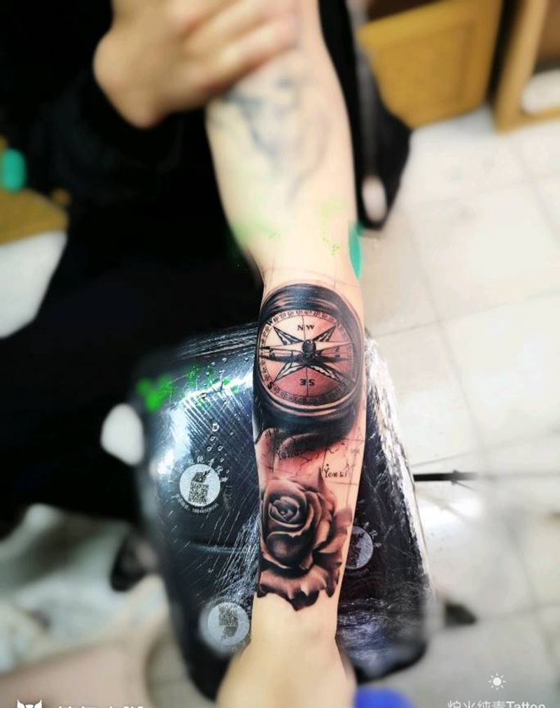 花臂一部分纹身图片_手臂欧美写实纹身图案