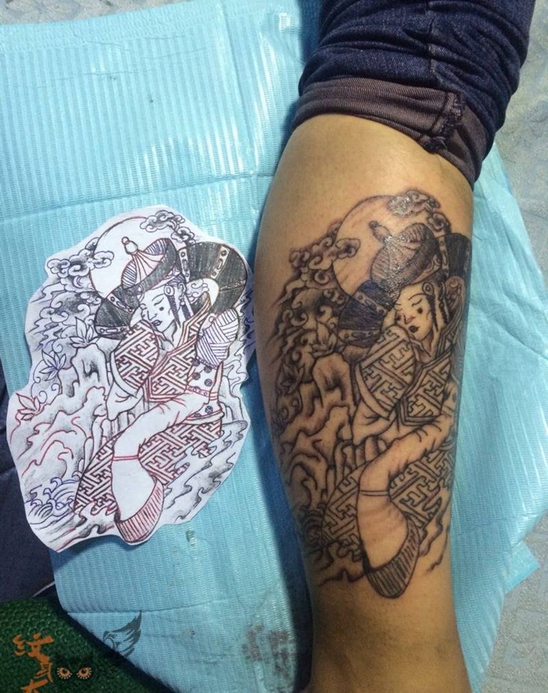 蒙古王妃纹身图片