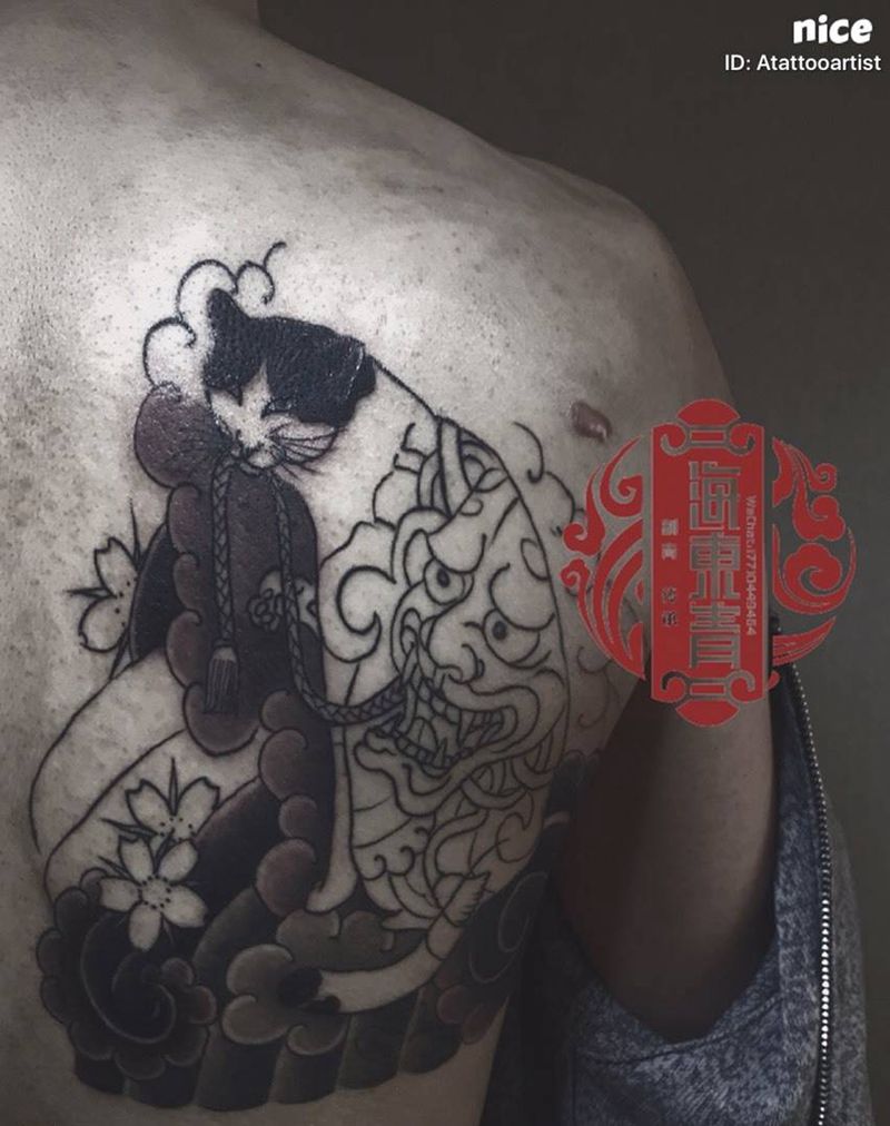 刺青猫纹身图片