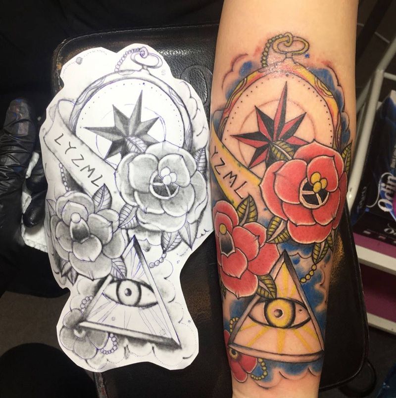 小臂欧美纹身图片