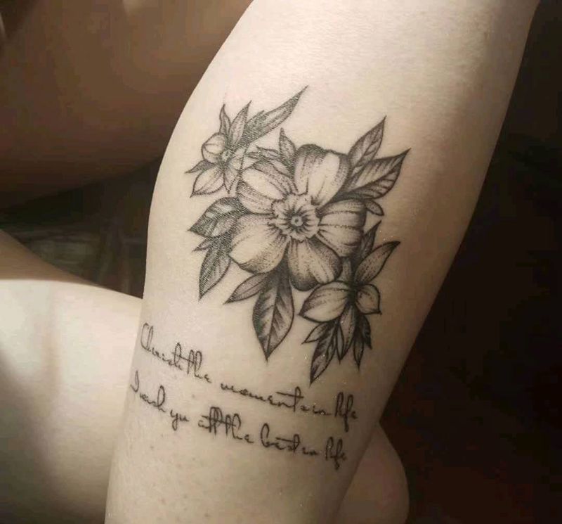 素花，恢复效果纹身图片