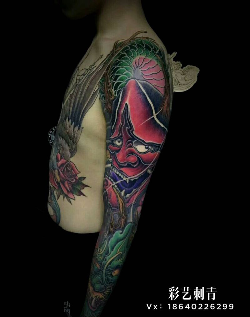 新传统花臂，店内作品纹身图片_手臂新传统纹身图案
