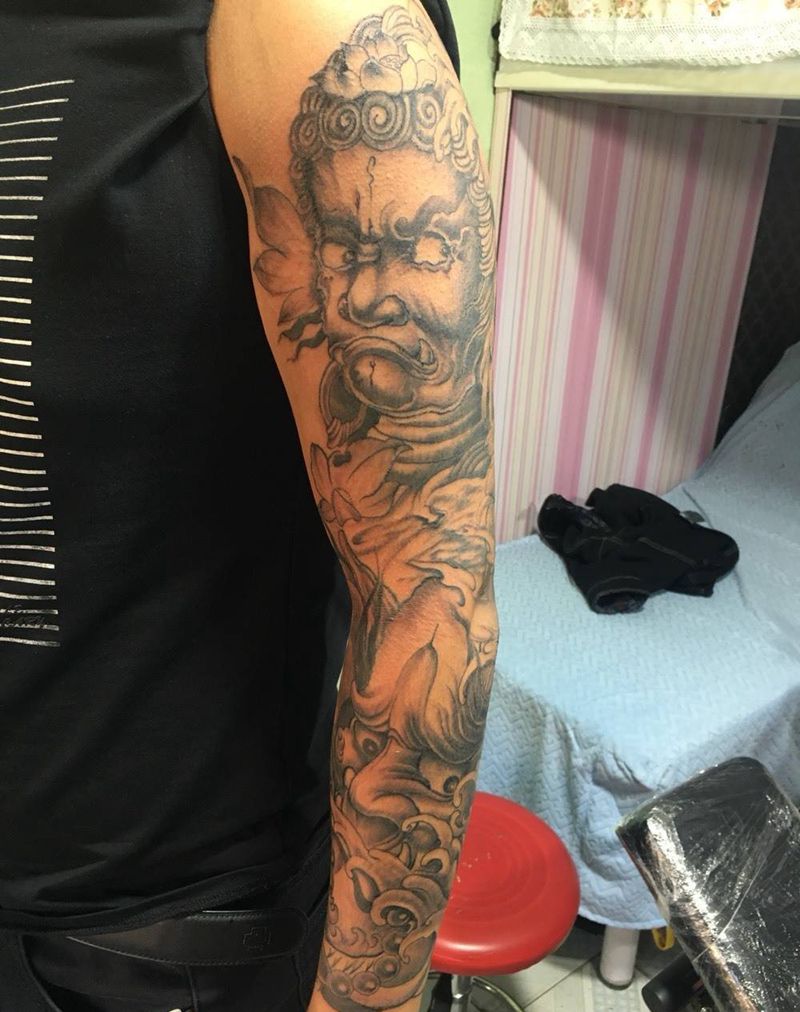 花臂 未完作品纹身图片