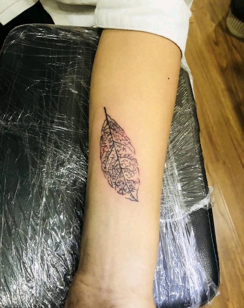 叶之印记纹身图片