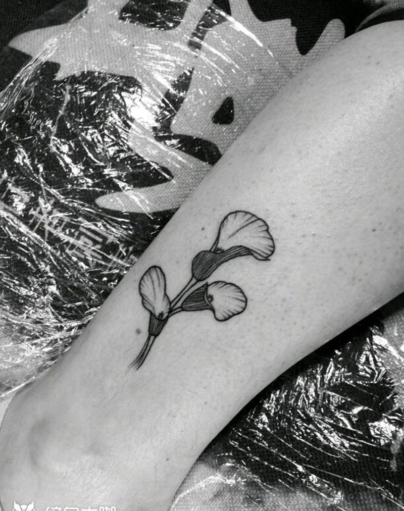 脚踝纹身图片_腿部清新成品纹身图案