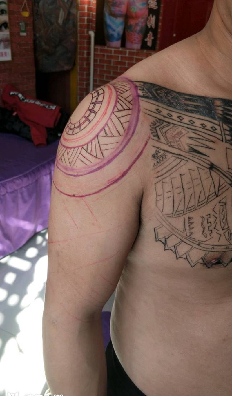 手绘设计玛雅图腾纹身图片
