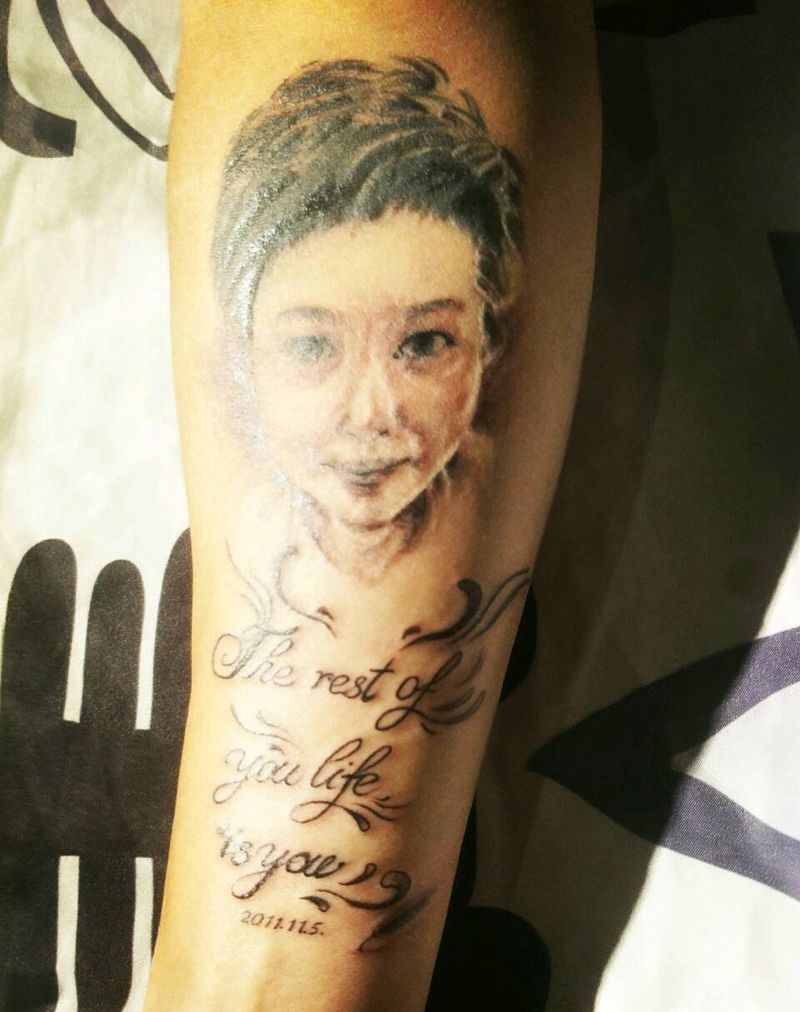 媳妇儿照片纹身图片_手臂欧美写实纹身图案