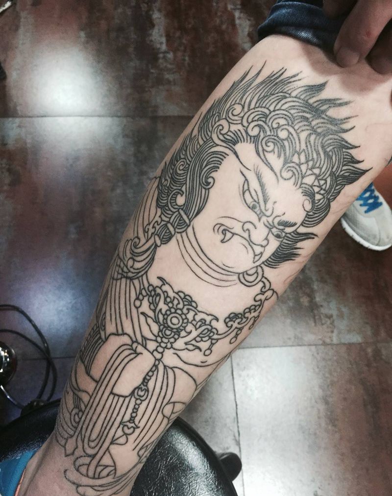 不动明王纹身图片