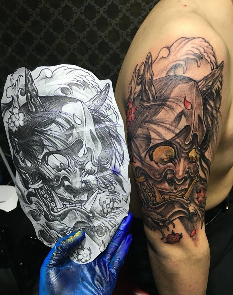 大臂般若纹身图片