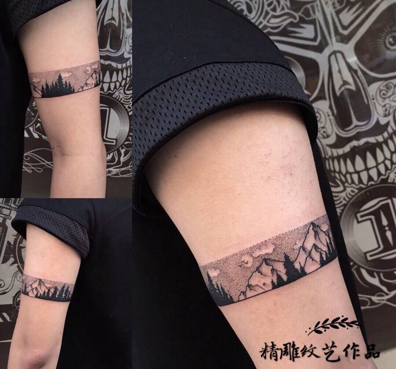 臂环纹身图片