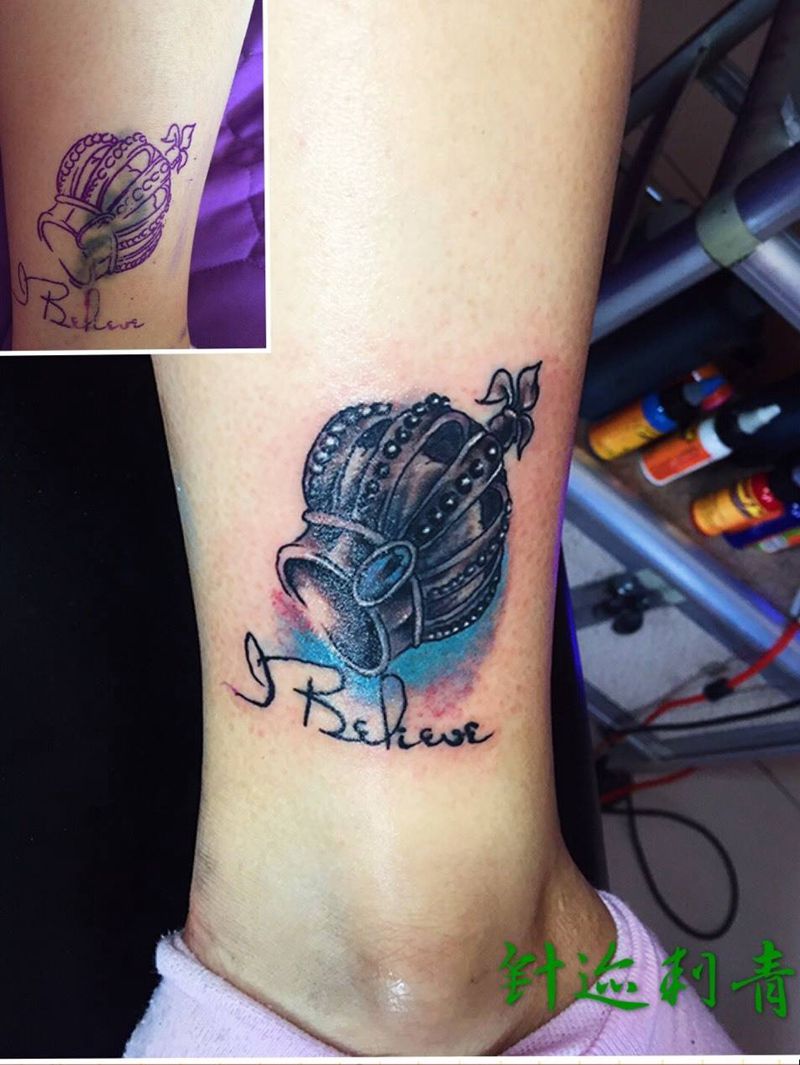 皇冠遮盖纹身图片