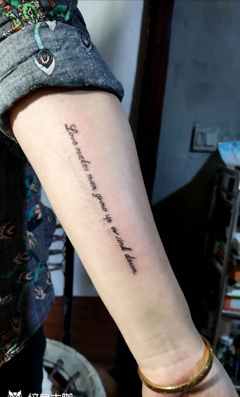 绝美英文字纹身图片_手臂欧美写实纹身图案