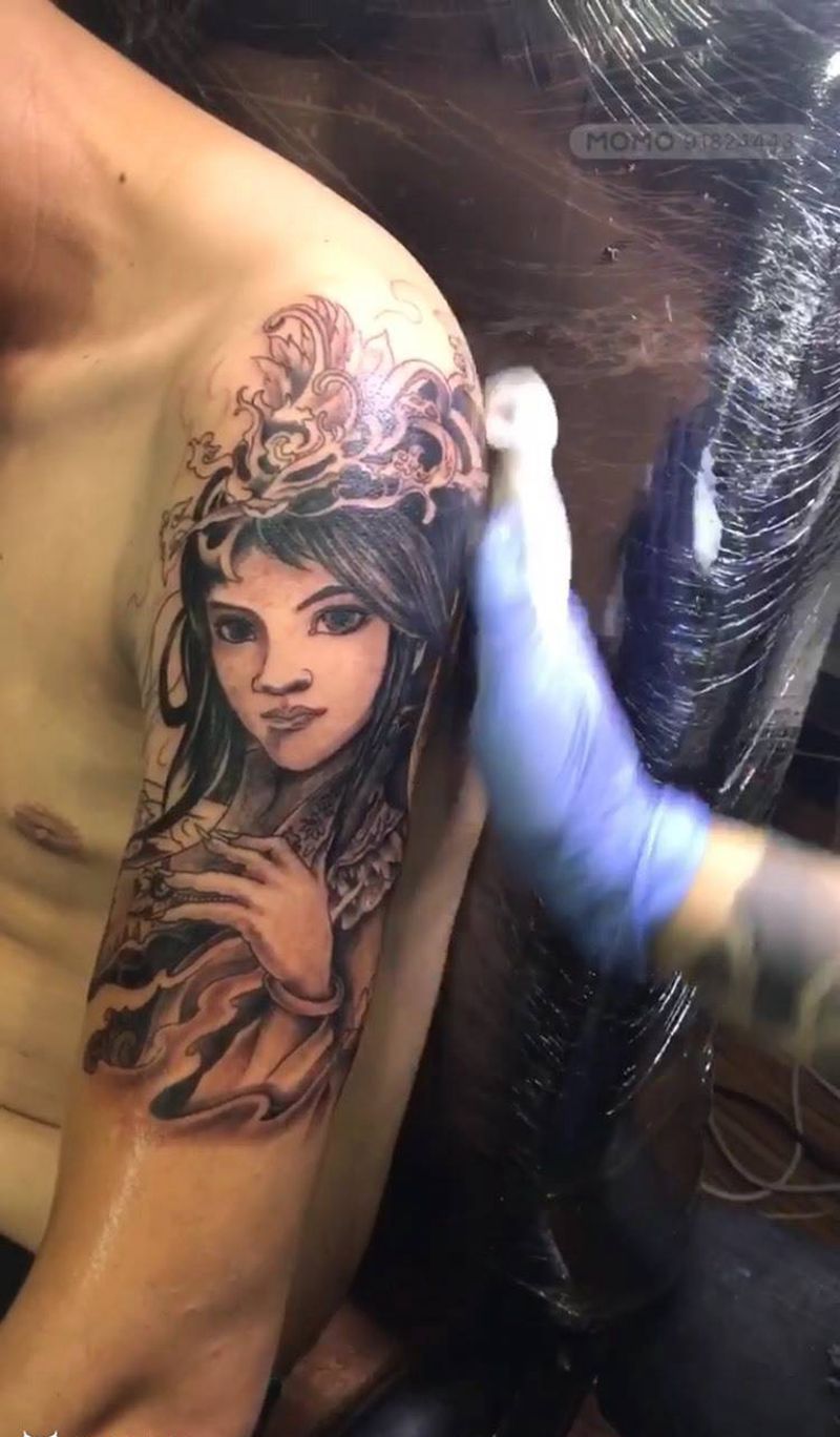 古装美人纹身图片