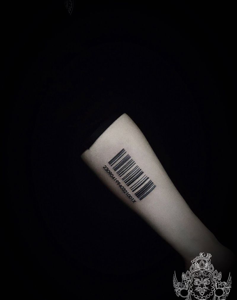 精致的条文码纹身图片_手臂图腾纹身图案