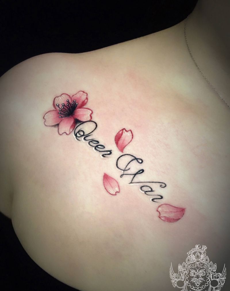 店内彩色小清新纹身图片_胸部背部小清新纹身图案