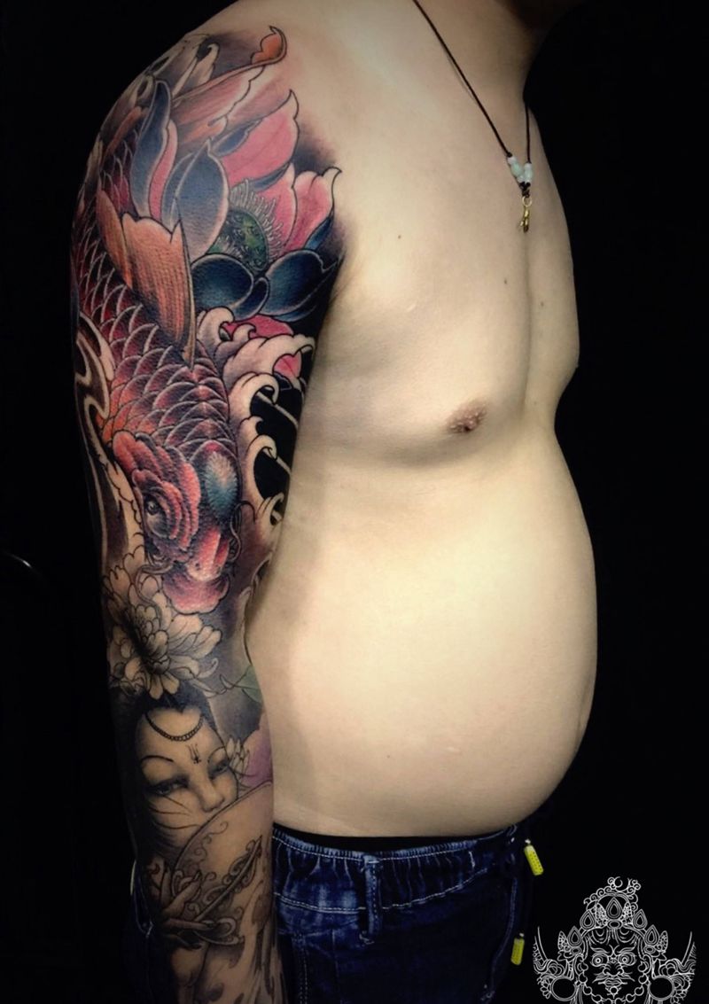 特价花臂纹身图片_手臂新传统纹身图案