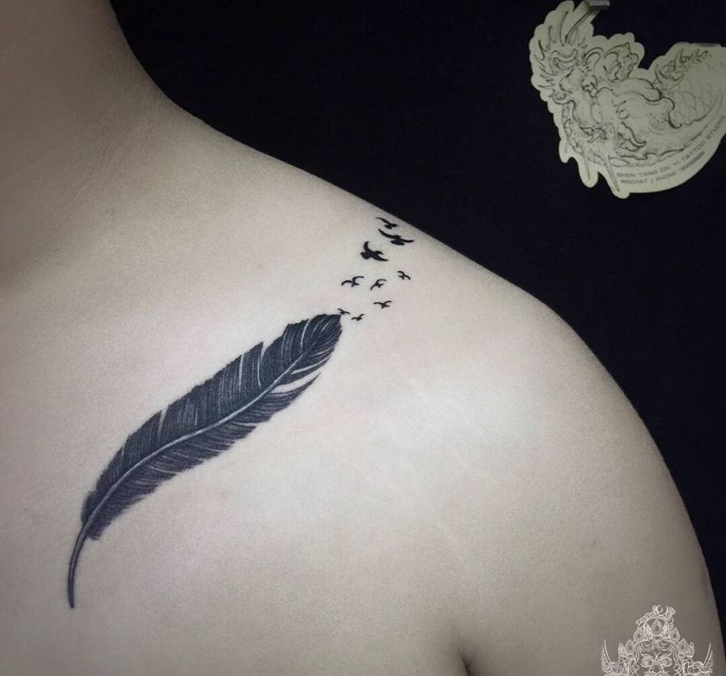 小清新纹身图片_手部胸部小清新纹身图案