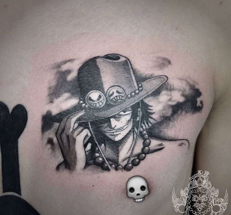 海贼王系列纹身图片_胸部New SchoolOld School纹身图案