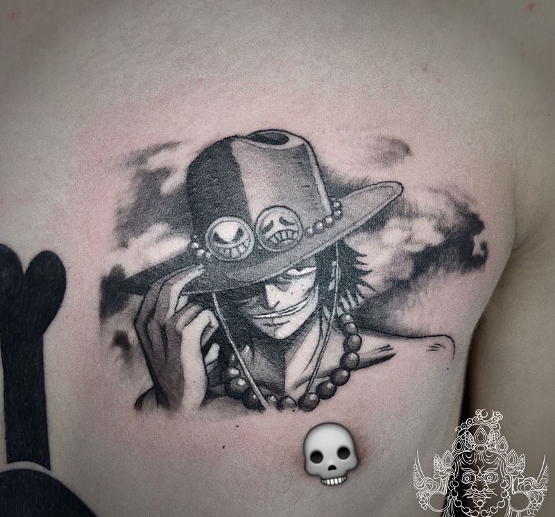 海贼王系列纹身图片_胸部New SchoolOld School纹身图案